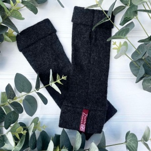 Cashmere Fingerless Gloves - Dark Grey